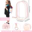 3 Pcs 17cm Doll Accessories Set Includes Car Seat Doll Clothes Outfit Clear Protective Case Hanging Display Case for Fans, Collectors