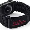 CAGOS Compatible with Apple Watch Band 49mm Ultra 2 band 46mm 45mm 44mm 42mm, Rugged Survival Paracord Nylon Strap Braided Sport Loop for iWatch Bands Ultra Series 10 9 8 7 6 5 4 3 2 1 SE Men (Black)