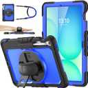 SEYMAC stock Case for Samsung Galaxy Tab S10 FE+ Plus 5G Tablet Case 13.1'' Protective with Screen Protector, Pen Holder, 360 Rotate Stand, Hand Strap, Shoulder Strap, Blue1