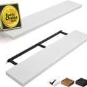 BAYKA Floating Shelves, 36 inch Wall Mounted Rustic Wood Shelves for Bathroom, Bedroom, Living Room, Kitchen, Office, Hanging Shelf for Books/Storage/Decor(White,Set of 2) (C. White - Modern Minimalist Style)