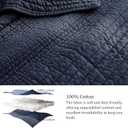 PALASSIO Striped Navy Blue 100% Cotton Quilt California Cal King Size Bedding Sets, Oversized Lightweight Channel Pick Stitch Textured Bedspread Soft Farmhouse Country Coverlet for All Season, 2 Shams