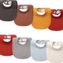 8-Pack Baby Drool Bibs, 100% Cotton, Ultra Soft & Absorbent for Newborns, Adjustable Snaps, Shower Gift (Yellow)