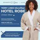 Terry Lined Microfiber Hotel Robe - Luxury Spa Bathrobe by Monarch/Cypress (Beige) M