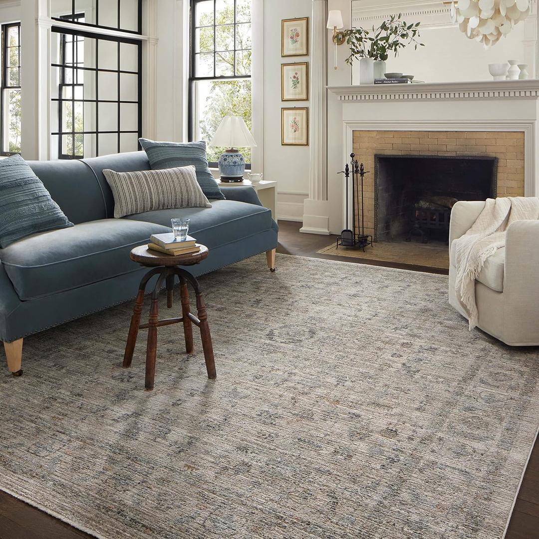 Loloi Jean Stoffer Katherine Collection KES-03 Beige/Mist 2'-3'' x 3'-10'', .25" Pile Height, Accent Rug