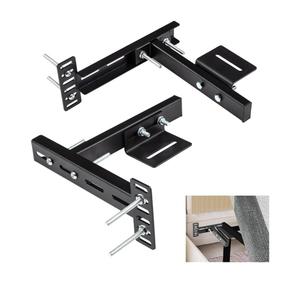 2 Pack Adjustable Headboard Brackets for Bed Base, Universal Metal Headboard Brackets kit for Bed Frame, Black Footboard Extension Kit
