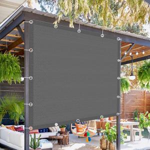 90% Sun Shade Cloth with Grommets, Pergola Shade Cover Canopy, Mesh Tarp Sun Screens for Patio, Outdoor, Garden, Backyard Grey 8x12ft (Gray)