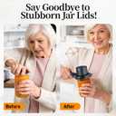 Electric Jar Opener with Power-Clamp Technology: Auto-Tighten & Manual Twist for Easy Opening, 2-in-1 Jar and Bottle Opener for Weak Hands & Seniors & Arthritis, Includes Free Rubber Gripper Pad