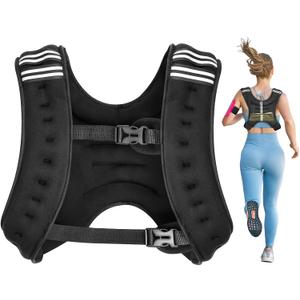 Weighted Vest for Women Men Weight Vest with Reflective Stripe Storage Pocket for Workout Walking Running Jogging Skipping Strength Training Fitness Muscle Building Weight Loss Weightlifting NO SAND (L 20-30lb, Black) Weighted Vest for Women Men Weight Vest with Reflective Stripe Storage Pocket for Workout Walking Running Jogging Skipping Strength Training Fitness Muscle Building Weight Loss Weightlifting NO SAND (L 20-30lb, Black)