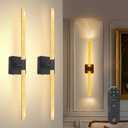 25in Crystal Battery Operated Wall Sconces Set of Two, [Sunset Glow Ambiance & 8000mAh Removable Battery] Dimmable 2700K6000K, Touch/Remote Control, Wireless Wall Lamps for Home DecorBlack