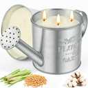 Citronella Candles Outdoor,20oz Large 3-Wick Citronella Candle for Outside,Natural Soy Wax Candle for Patio,Yard,Home Decor,Backyard & Camping,Lemongrass Candles & Watering & Planting 3 in 1