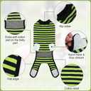 Dog Recovery Suit, 2 Packs, Breathable Cotton, Abdominal Wounds Protection, Anti-Licking Onesies for Male Female Pets, Surgery Bandages, Size S, Blue & Green Stripes, S (Back 12.6-14.2'', Weight 8-16 LB) 