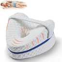 BEAUTRIP Knee Pillows for Side Sleepers Premium Memory Foam Wedge Leg Pillow Cushions Support with Washable Cover for Sciatica Back Hip Joint Knee Pain Relief (BM67-US-White)