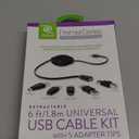 Emerge Tech ReTrak ETPRU6M Universal USB Extension Retractable Cord, Black, 6 feet