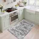 2x3 Small Area Rug for Front Door, Indoor Entrance, Washable Low-Pile Non-Slip Carpet, Durable Rug for Bathroom, Bedroom, Bedside, Kitchen, Grey