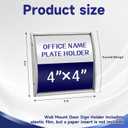 Hicarer Set of 5 Curved Name Plate Holder - 4'' x 4'' Aluminum Silver Wall Mount Door Sign Holder with Adhesive Tape for Office Business Cubicle Door