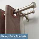Heavy Duty Double Curtain Rods with Cylindrical Cap Finials - 36 to 72' Telescoping Rods, 1 Inch Front and 5/8 Inch Back - Matte Nickel