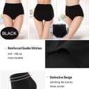 Women's High Waist Cotton Underwear Stretch Briefs Soft Comfy Ladies Panties MultiPack (X-Large, Black)