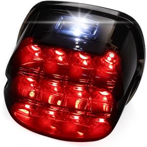 Smoked LED Tail Light, Motorcycle Rear Layback Brake Taillights for Harley Road King, Softail, Street Glide, Sportster and Touring