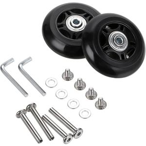 OwnMy 70mm x 24mm Luggage Suitcase Replacement Wheels, Rubber Swivel Caster Wheels Bearings Repair Kits, A Set of 2