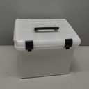 Pendaflex Portable File Box, Frosted White, Hinged Lid with Double Latch Closure(41745AMZ)