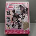 Bayer Twin Doll Stroller, Double Baby Doll Stroller, Butterfly Grey & Pink with Matching Handbag, One Size