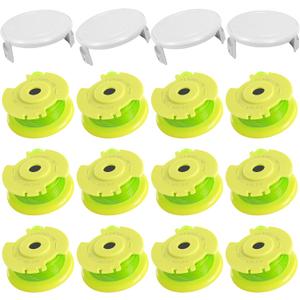 Weed Wacker String Replacement for Ryobi One Plus+ AC80RL3 0.08'' String Trimmer Line Compatible with Ryobi Weed Wacker 18V,24V,40V Trimmers (9 Replacement Spool, 4 Trimmer Cover)