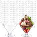 YOUBET 100 PCS Clear Plastic Martini Glasses - 5oz Disposable Cocktail Coupe Glasses for Parties & Gatherings & Weddings & Bars