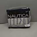 Nautica - Queen Sheets, Cotton Percale Bedding Set, Casual Bedding Set (Coleridge Stripe Charcoal, Queen)
