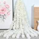 33Ft Cream White Artificial Hanging Flowers Garland Fake Wisteria Flowers Garlands Vine for Party Wedding Garden Wall Decoration (Cream White, 10 Pack)