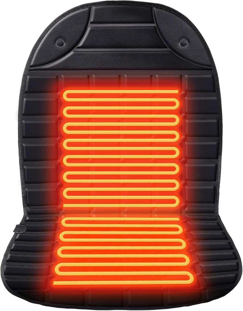Heated Seat Covers 1 Minute Fast Heating 2 Heat Levels Seat Warmer UL Listed Black