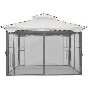 MASTERCANOPY Patio Gazebo Mosquito Netting Screen Walls (10x12, Grey)