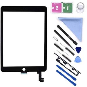 Black New Glass Touch Screen Digitizer Replacement for iPad Air 2 9.7" 2nd Gen A1566 A1567 and Pre-Installed Adhesive with Repair Tools Kit (Without Home Button,Not Include LCD)