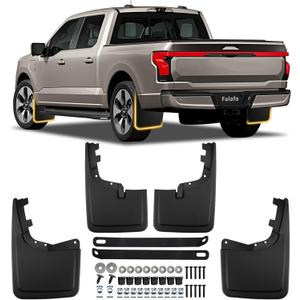 Falafa Mud Flaps Splash Guards for 2021-2026 Ford F150, No Drill Mudguards Front and Rear 4pc Set, Custom Fit Fender Flares Accessories for F-150