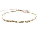 Lusstiazz Cowboy Hat Band for Women Men, Beaded Hat Band for Straw Hat Fedora Hand Made Replaceable Golden Hat Band Diomond