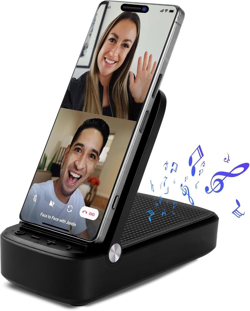 Gifts for Men Woman, Cell Phone Stand with Wireless Bluetooth Speaker,Anti-Slip Base HD Surround Sound Perfect for Home and Outdoors with iPhone/Samsung/iPad (1 pcs)