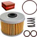 Oil Filter with Spring O-Ring Fit for FourTrax Sportrax 300 400 TRX300X Rancher 350 420 Foreman 450 500 520 Pioneer 500 520; 15412-HM5-A10 Motorcycle Oil Filter