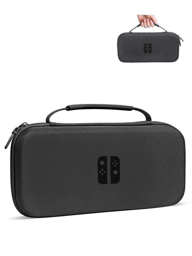 AOLO Carrying Case Compatible with Switch 2 (2025), Portable Hard Protective Travel Case with 10 Game Slots & Accessory Pocke (Jet Black)