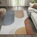 JONATHAN Y Machine Washable Multi Indoor Area Rug 4X6 ft, Arches Contemporary Minimalist for Living Room, Bedroom, Kitchen, Office, Easy-Cleaning, High Traffic, Pet-Friendly, Non-Shedding (WSH312A-4)