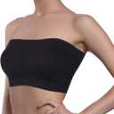SATINIOR 4 Pieces Women Seamless Bandeau Bra Strapless Bralette Padded Tube Top Bra (S)