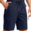 Men's Swim Trunks 9" Quick Dry Beach Shorts with 4 Zipper Pockets Board Shorts Bathing Suit Men - No Mesh Liner (Large, Navy)