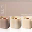 Set of 3 Scented Soy Candles Gift Set | Nature's Bloom Collection | 3 Scented Candles - Gardenia, Hilton Garden, and Rose & Oud | Crackling Wood Wick | Clean Burn | 50+HR Burn Time, 9.8oz Each