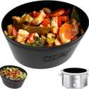 FROVEN 4-4.5 Quart Silicone Slow Cooker Liners Oval Thickened, Weighted & Sturdy Reusable Crockpot Inserts. Leakproof, Dishwasher Safe, Compatible with Most 4QT to 4.5QT Crock Pot Slow Cookers (Dark Grey)