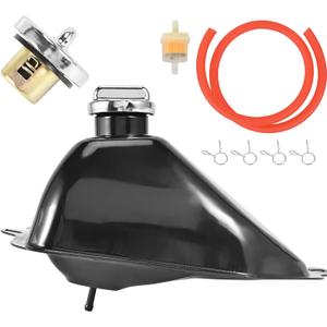 Metal Gas Fuel Petrol Tank for 50cc 70cc 90cc 110cc 125cc Roketa Taotao Sunl Coolster JCL ATA Baja MotorsportsVitacci BMS Buyang Coolsport Eagle Peace kazuma ATV Quad (Metal-B)