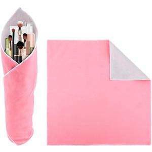 Self Adhesive Magic Cloth Makeup Bag, Portable Travel Makeup Wrap Reusable Cosmetic Pouch Protective Camera Lens Wrap Travel Organizer Storage Flat Make up Bag for Beauty Essentials Women Girls Gifts