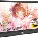 Kenowa 13.3 Inch Portable Monitor FHD 1366x768P LED External Display with USB-C HDMI, Travel Monitor for Latop PC Phone Mac PS4/5 Xbox, Built in Speakers