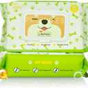  RIXBEO Unscented Hypoallergenic Pet Wipes - Deodorizing Cleaning Wipes for Dogs & Cats, Alcohol-Free & pH Balanced, Thick & Large Wipes for Paws, Body, Bum & Face, 80 Count, Pack of 5 