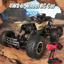 Remote Control Monster Truck, RC Cars Rock Crawler RC Truck with 2 Rechargeable Batteries, Metal Exterior & LED Lights, Large Boy Toys for Ages 4-7, 8-12 & Adults Great Gift, 18 inches x 8.6 inches x 7.8 inches
