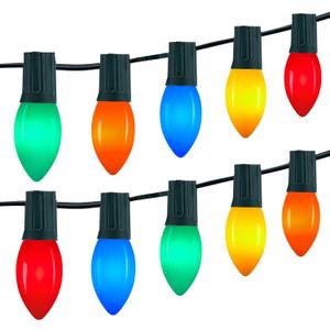 Vintage C9 LED Christmas Lights Outdoor, 150 Feet C9 String Lights with 75 Shatterproof C9 Bulbs, Waterproof Connectable Commercial Christmas Tree Lights for Outside Roofline Patio Decor, Multicolor