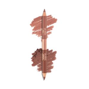 Charlotte Tilbury Lip Cheat Contour Duo - Dual-Sided Lip Liner Pencil to Sculpt & Fill for an Easy Contour Effect - Helps Prevent Lipstick Feathering (Medium - Sculpt: Neutral Cool Taupe / Fill: Warm Sepia)