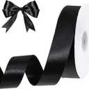 Black Ribbon 1 inch 50 Yards Black Satin Ribbon for Bows Making Room Decor Bouquet Crafts Gift Wrapping